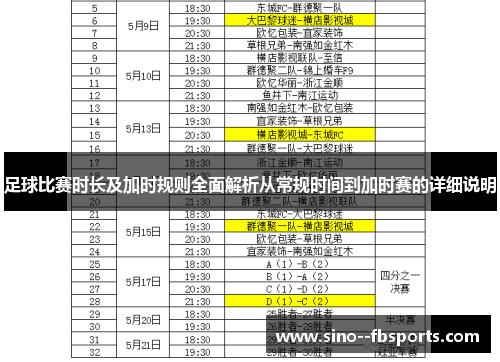 足球比赛时长及加时规则全面解析从常规时间到加时赛的详细说明