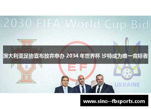 澳大利亚足协宣布放弃申办 2034 年世界杯 沙特成为唯一竞标者